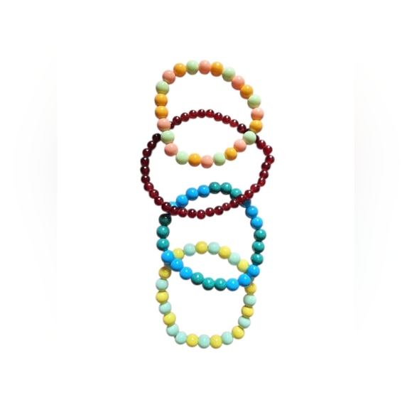unbranded Jewelry - Colorful Multicolor Beaded Stretch Bracelet Set for Women